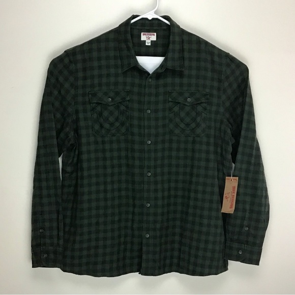 NWT True Religion mens long sleeve button up casual shirt 3XL - Picture 1 of 12